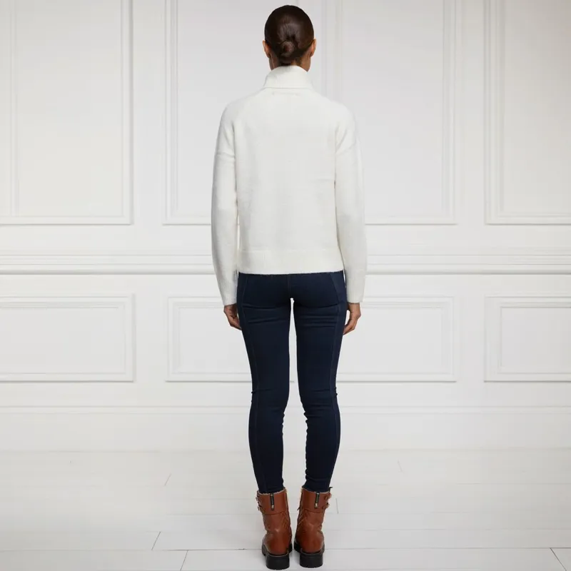 Holland Cooper Tori Roll Neck Knit Ladies Sweater - Natural-2