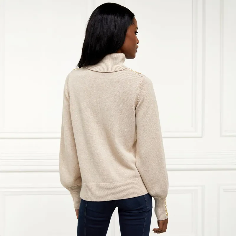 Holland Cooper Tour Roll Neck Knit Ladies Sweater - Camel-2