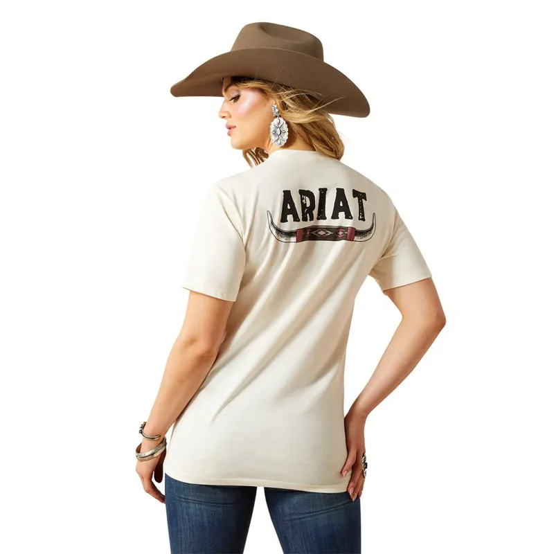Ariat Bull Horns Women's Tee - Natural-6