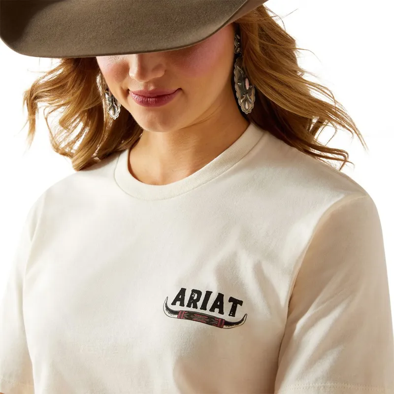 Ariat Bull Horns Women's Tee - Natural-5