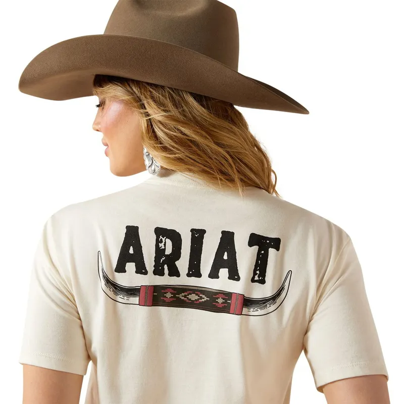 Ariat Bull Horns Women's Tee - Natural-4