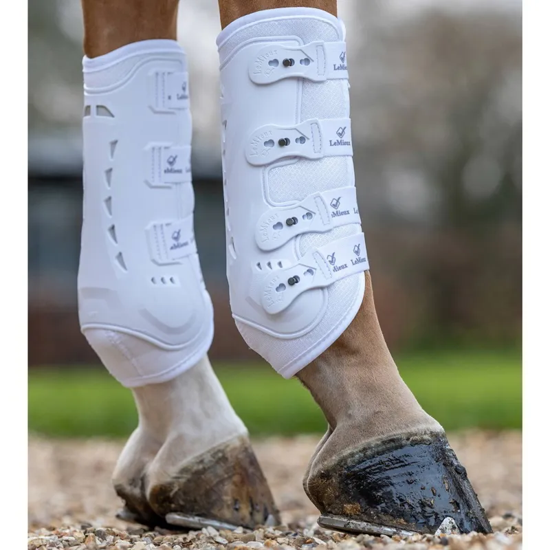 LeMieux Ultra Mesh Snug Hind Boots - White-4