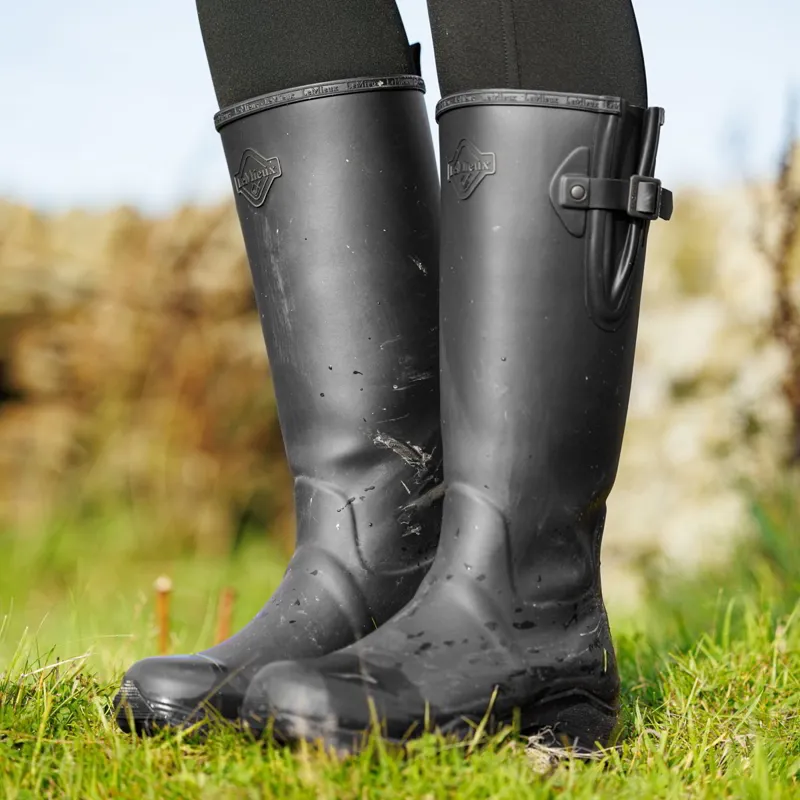 LeMieux Ultra Stride Womens Neoprene Lined Rubber Boots - Black-7