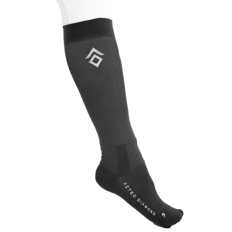 Aztec Diamond Underboot Womens Tall Riding Socks 2 Pack - Black