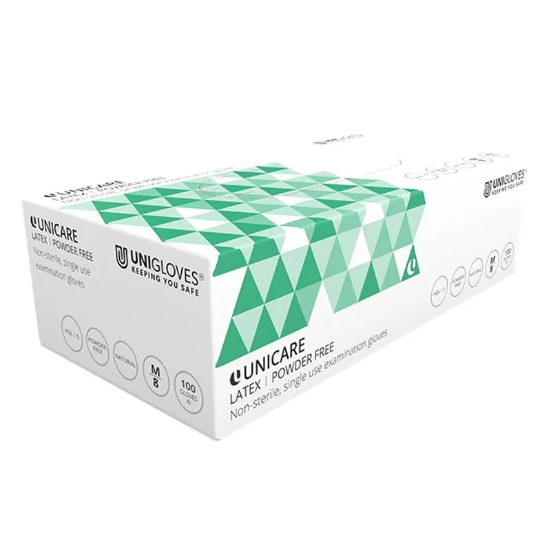 Unicare Clear Powder-Free Disposable Latex Gloves - Pack of 100-1