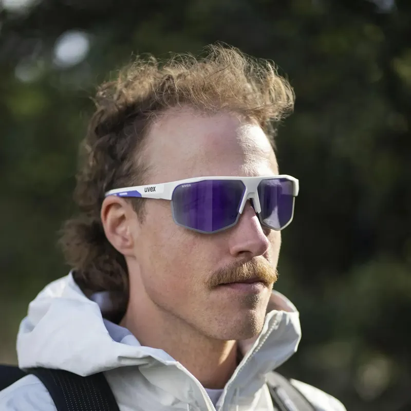 Uvex Axos Set Sunglasses - Matte White/Mirror Purple-1