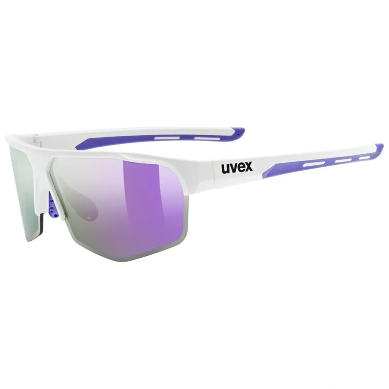 Uvex Axos Set Sunglasses - Matte White/Mirror Purple
