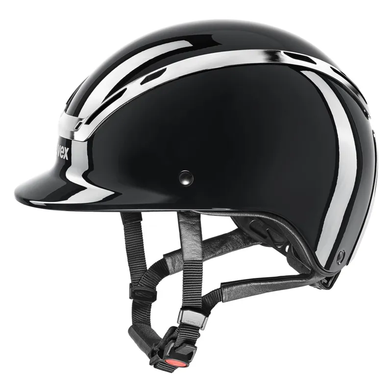 Uvex Exxeed Shiny Chrome Riding Helmet - Black