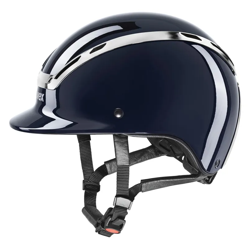 Uvex Exxeed Shiny Chrome Riding Helmet - Navy