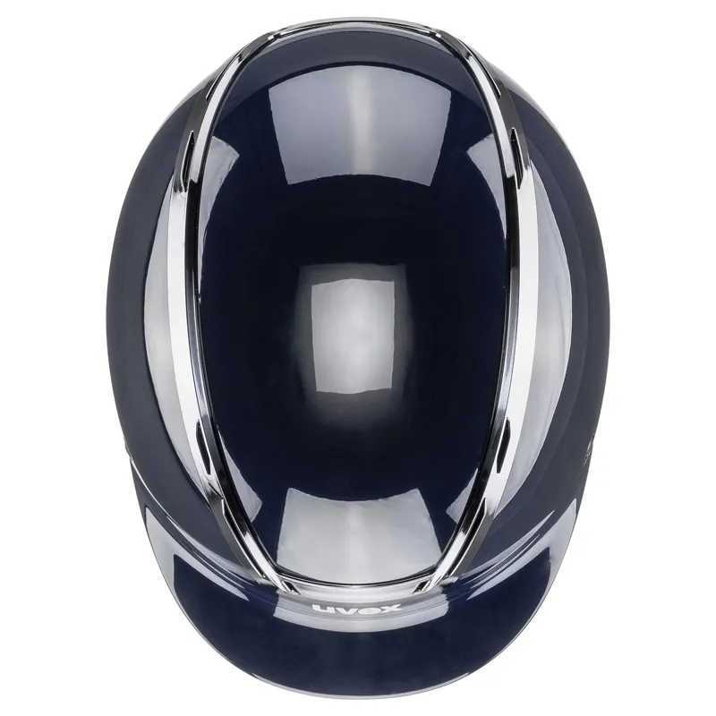 Uvex Exxeed Shiny Chrome Riding Helmet - Navy-1