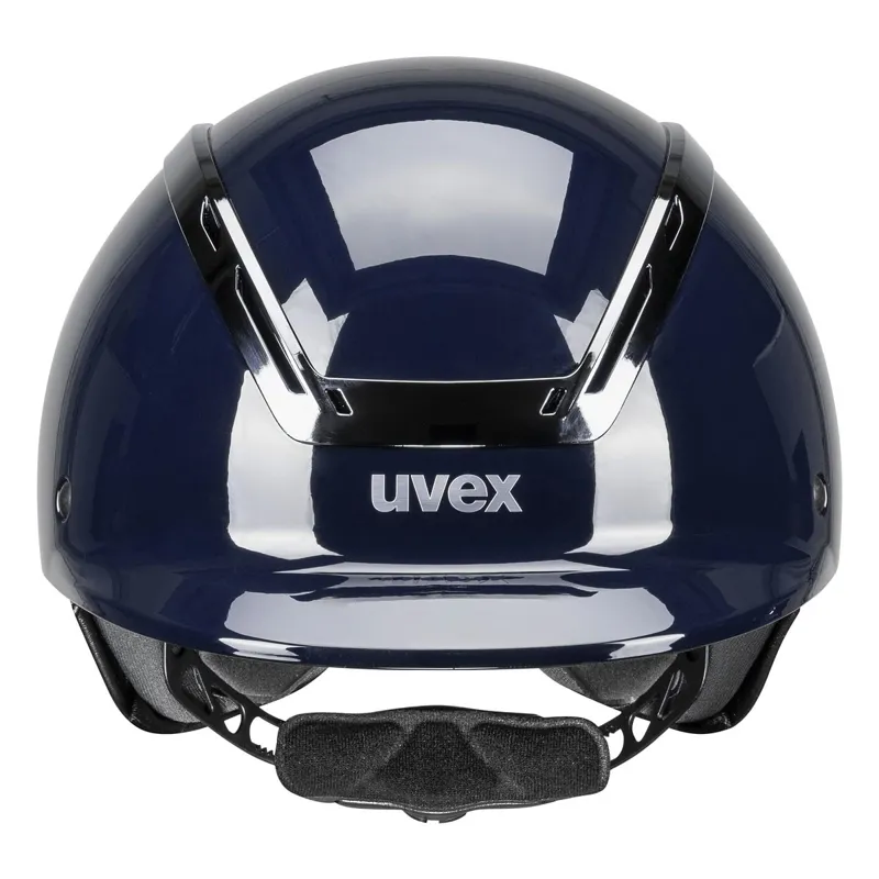 Uvex Exxeed Shiny Chrome Riding Helmet - Navy-2