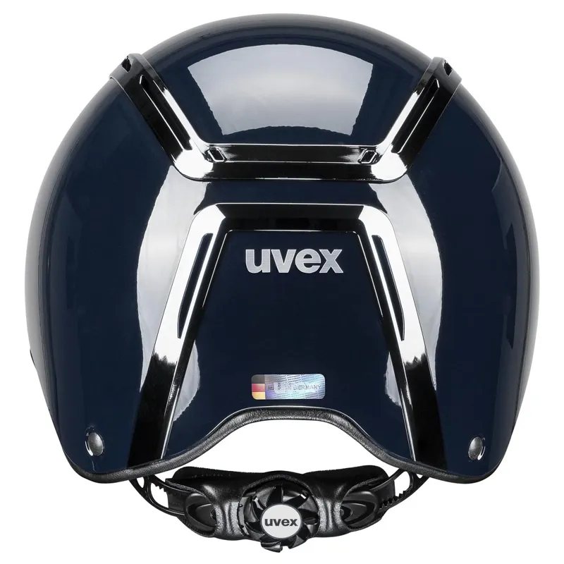 Uvex Exxeed Shiny Chrome Riding Helmet - Navy-4