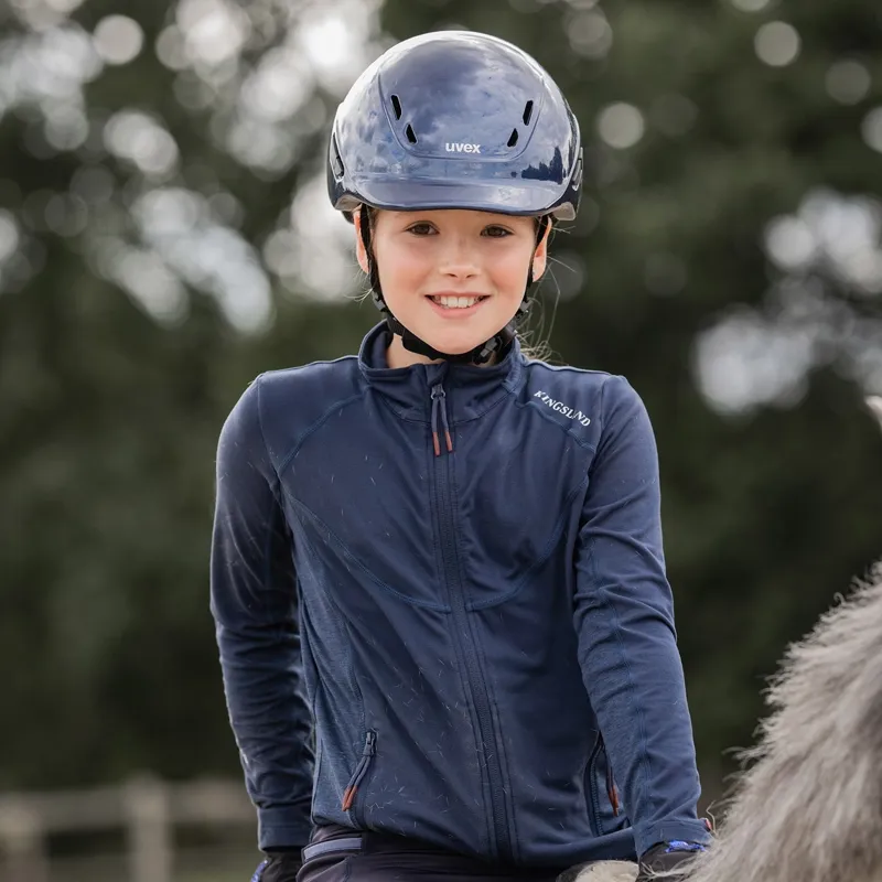 Uvex Kidoxx Shiny Riding Helmet - Navy-1