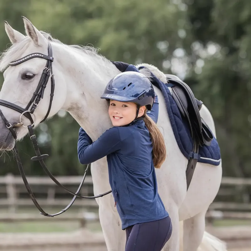 Uvex Kidoxx Shiny Riding Helmet - Navy-5