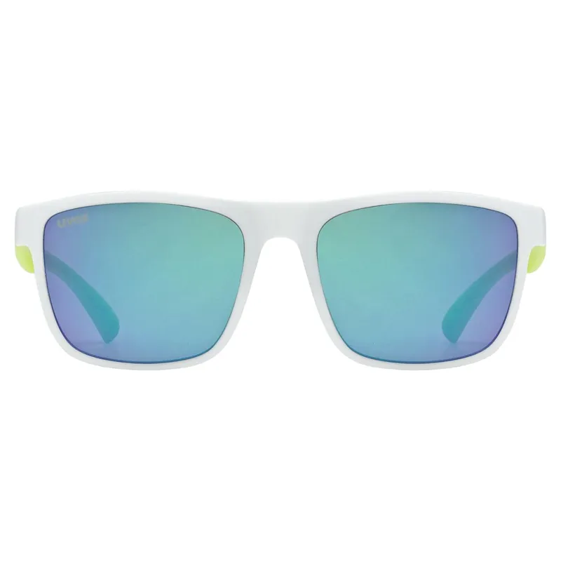 Uvex Rookie Junior Sunglasses - Matt White Lime/Mirror Green-1
