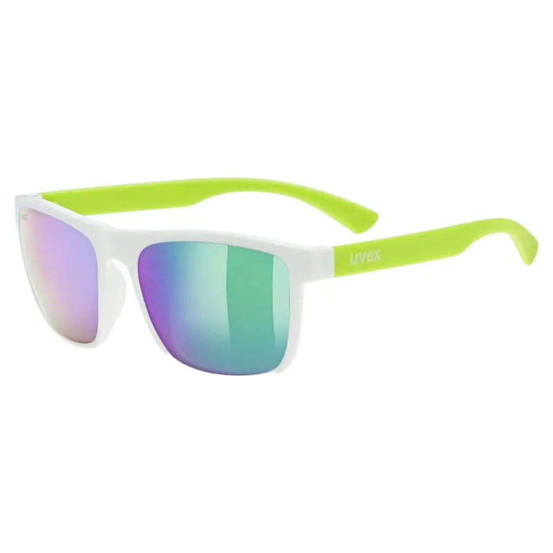 Uvex Rookie Junior Sunglasses - Matt White Lime/Mirror Green
