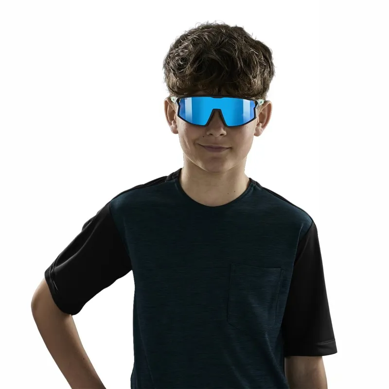 Uvex Skyryse Junior Sunglasses - Matte Blue/Mirror Green-1