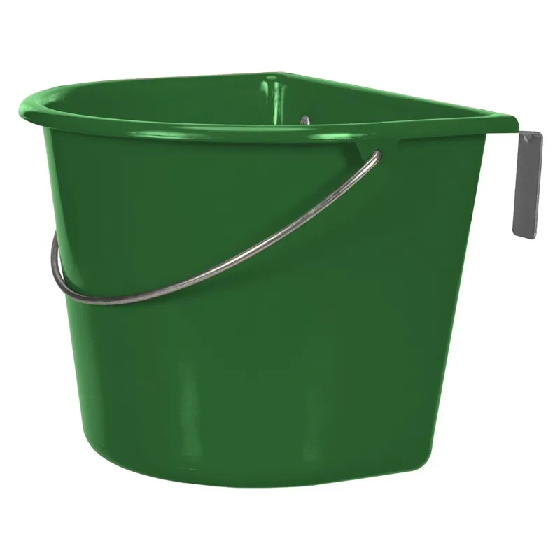 V-Plast Feed Feeder with Hooks and Handle 15L Bucket - Hunter Green