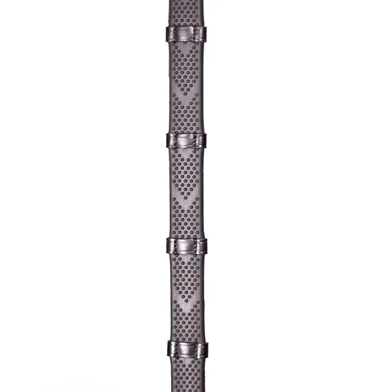 Henry James V-Grip Hybrid Rubber Reins with Stoppers - Black