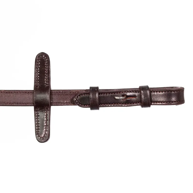 Henry James V-Grip Hybrid Rubber Reins with Stoppers - Havana Brown-3