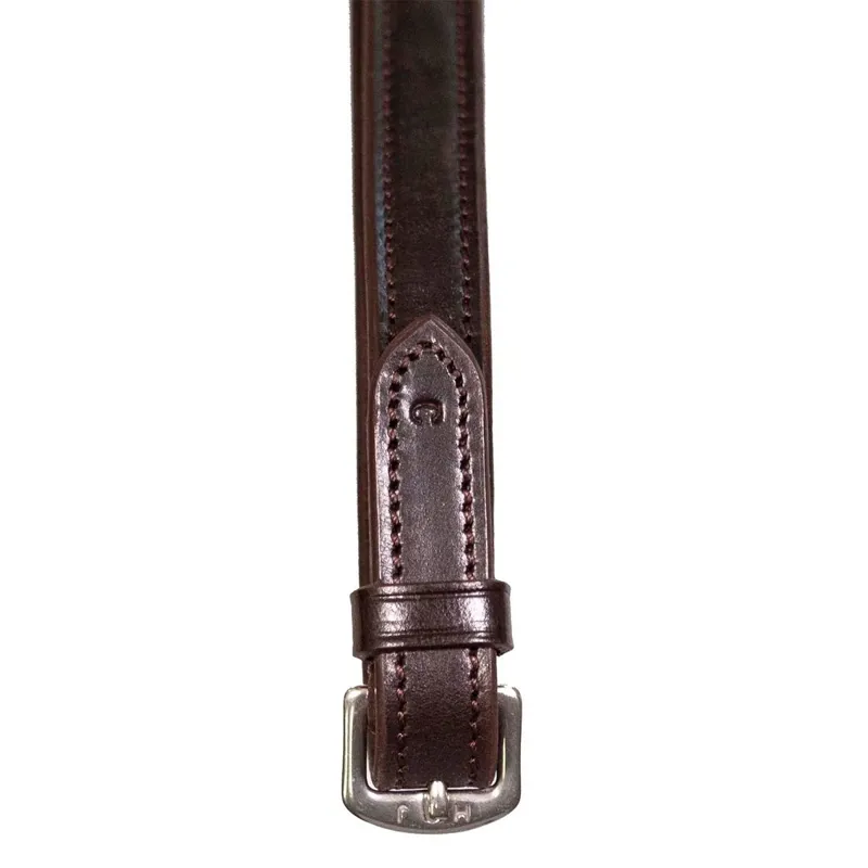 Henry James V-Grip Hybrid Rubber Reins with Stoppers - Havana Brown-2
