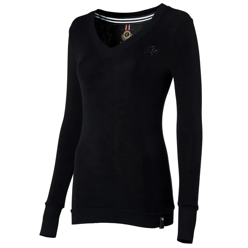 Holland Cooper Soft Touch V-Neck Women's Show Sweater - Black-4