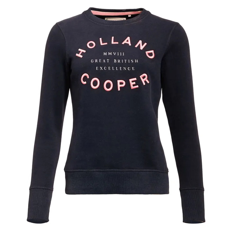 Holland Cooper Varsity Ladies Crew Pullover - Ink Navy-1