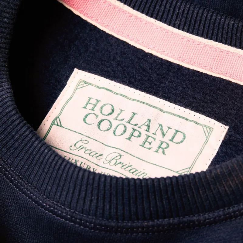 Holland Cooper Varsity Ladies Crew Pullover - Ink Navy-4