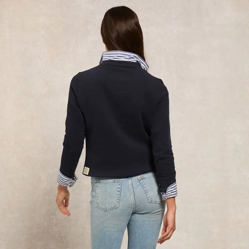 Holland Cooper Varsity Ladies Crew Pullover - Ink Navy-6