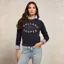 Holland Cooper Varsity Ladies Crew Pullover - Ink Navy