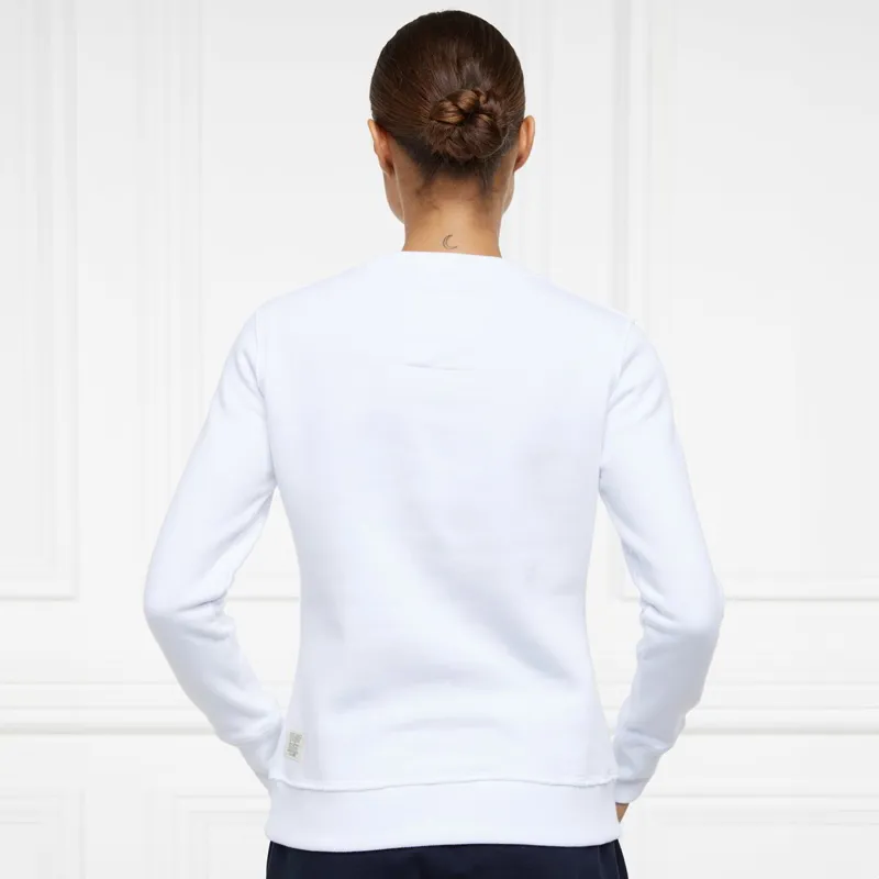 Holland Cooper Varsity Womens Crew Pullover - White-1