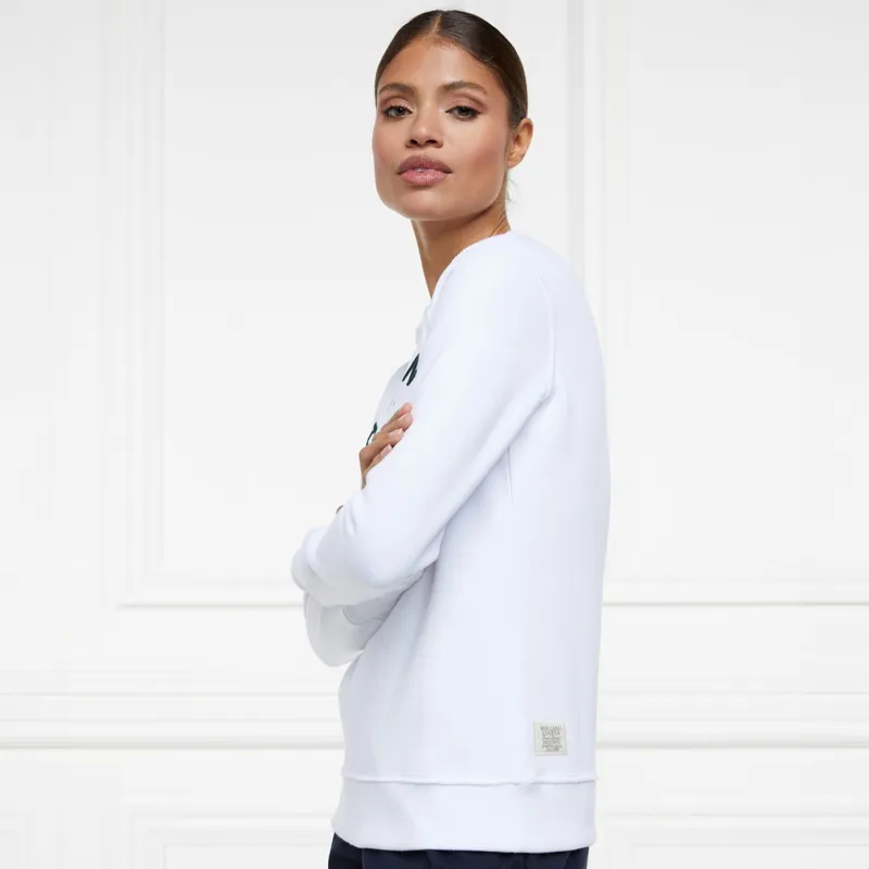 Holland Cooper Varsity Womens Crew Pullover - White-2