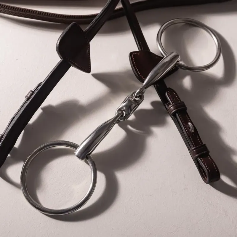 Velari Stainless Steel Double Jointed Loose Ring Snaffle Bit-4