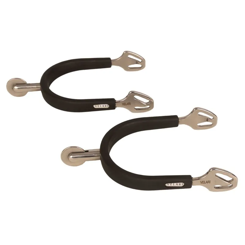 Velari Rubber Covered Large Wheel Rowel Stainless Steel Spurs