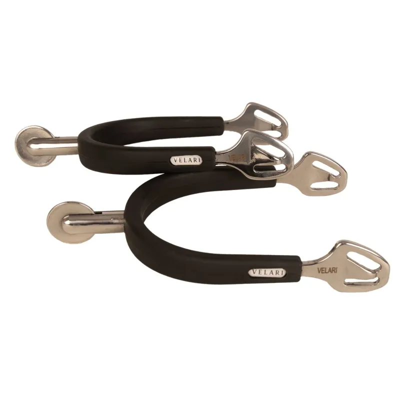 Velari Rubber Covered Large Wheel Rowel Stainless Steel Spurs-4