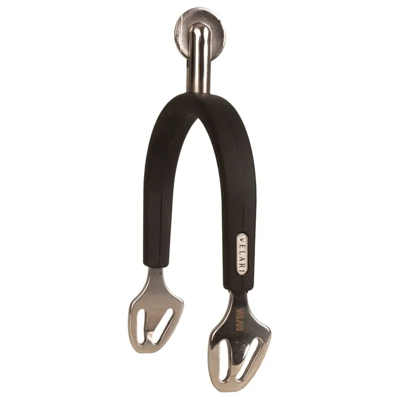 Velari Rubber Covered Large Wheel Rowel Stainless Steel Spurs-2