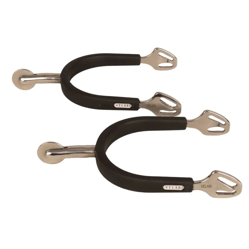 Velari Rubber Covered Large Wheel Rowel Stainless Steel Spurs-5