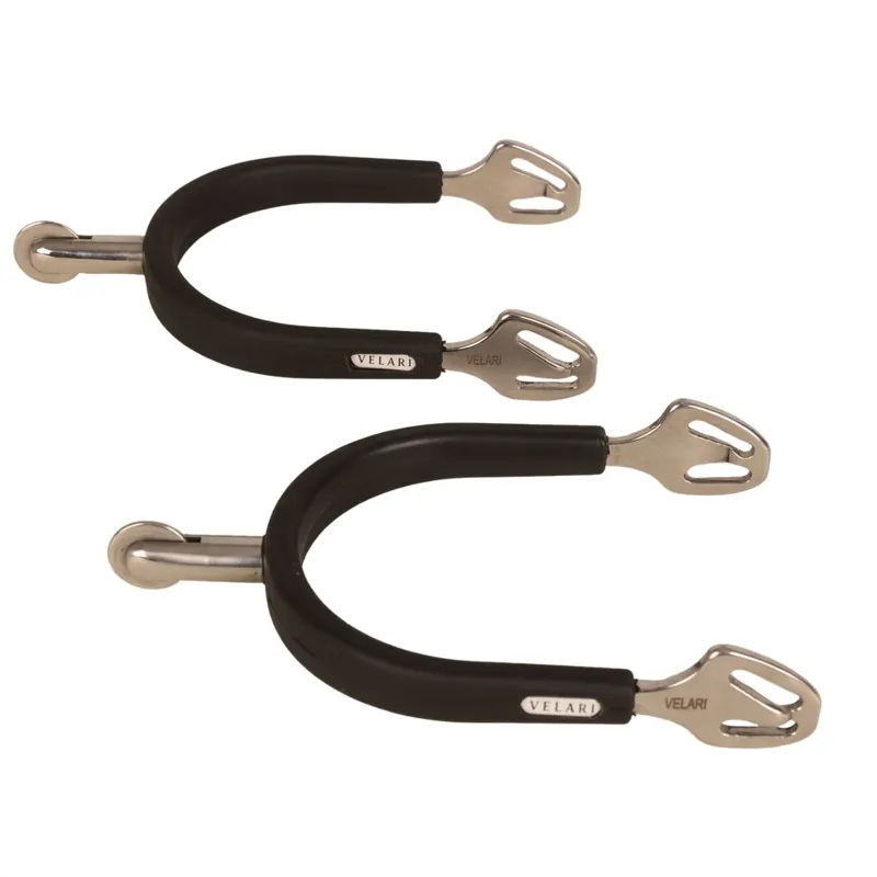Velari Rubber Covered Medium Rowel Stainless Steel Spurs