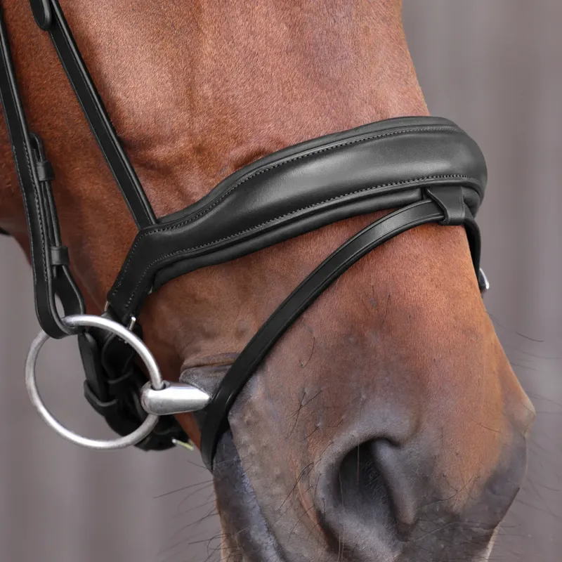 Velociti Lusso Elite Dressage Flash Bridle - Black-2