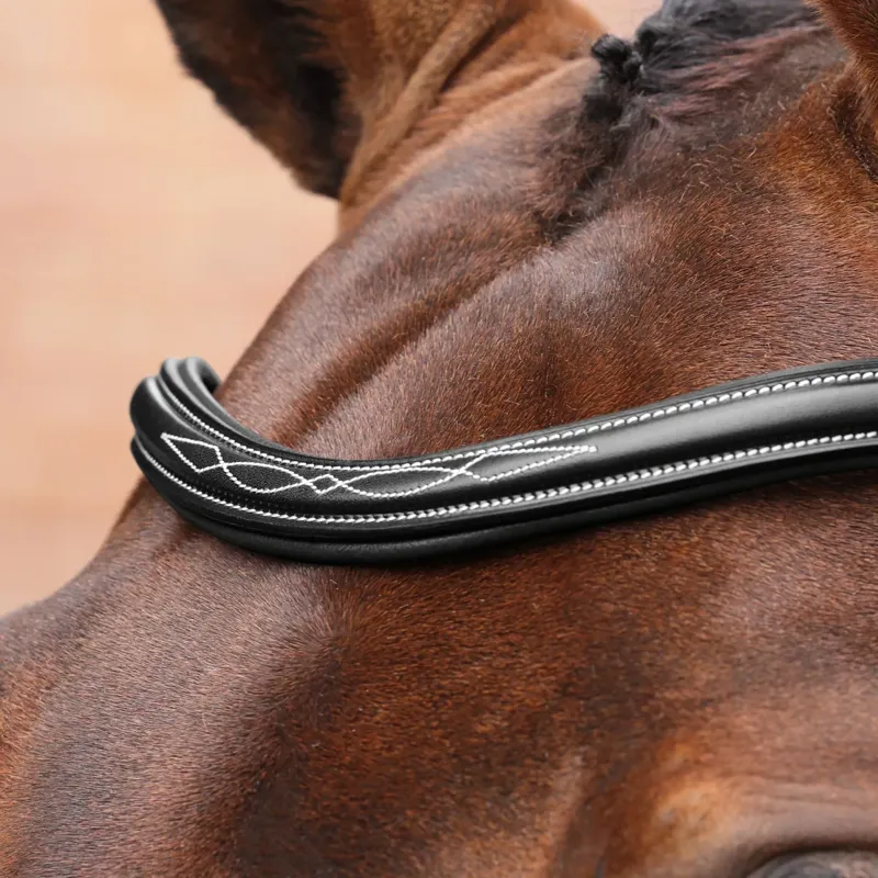 Velociti Lusso Opus 180M Dressage Cavesson Bridle - Black-3