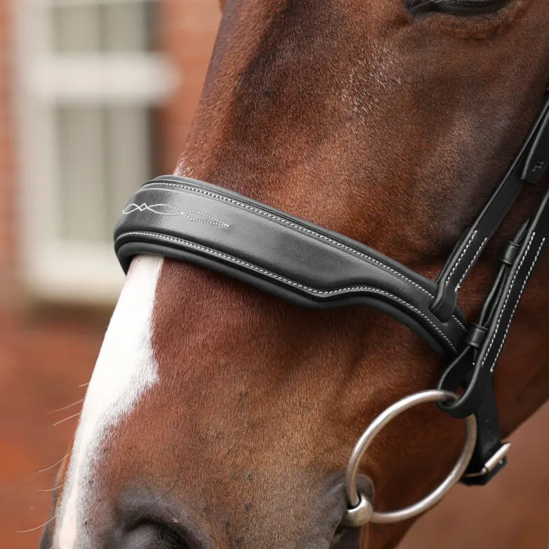 Velociti Lusso Opus 180M Dressage Cavesson Bridle - Black-8