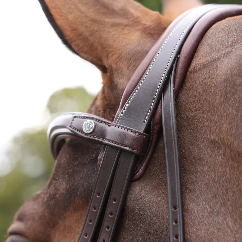 Velociti Lusso Opus 180M Dressage Cavesson Bridle - Havana-2
