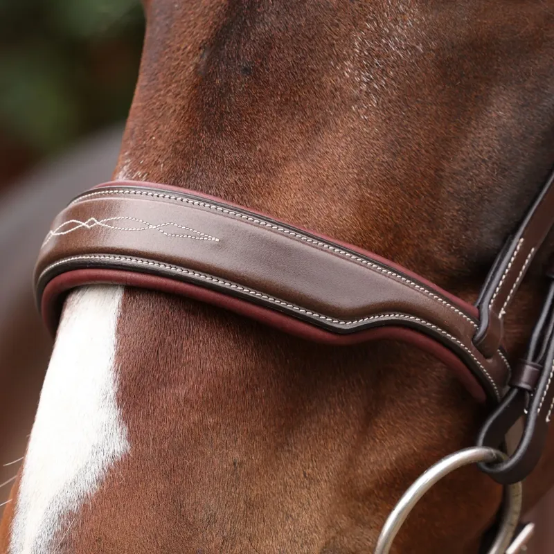 Velociti Lusso Opus 180M Dressage Cavesson Bridle - Havana-8