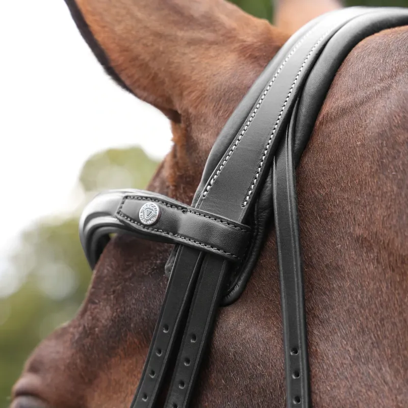 Velociti Lusso Opus 180M Dressage Flash Bridle - Black-6