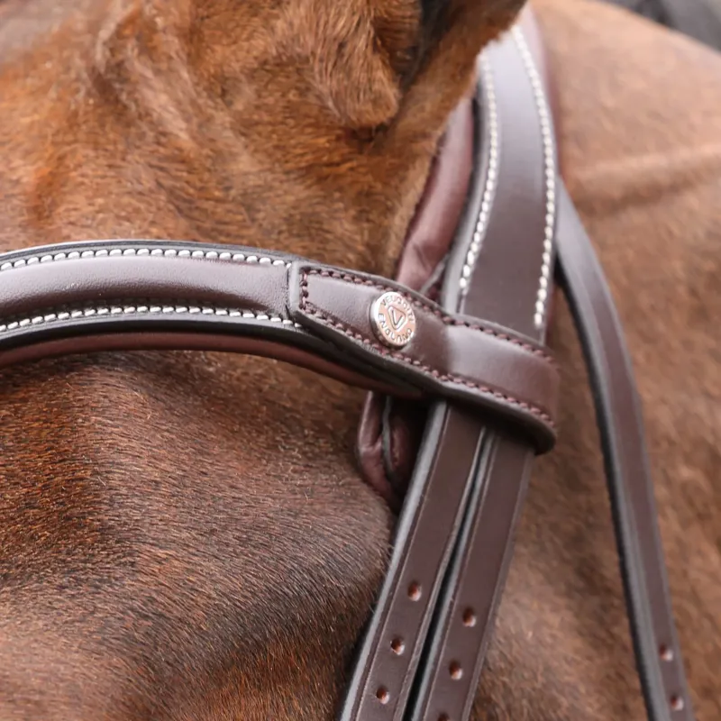 Velociti Lusso Opus 180M Dressage Flash Bridle - Havana-2