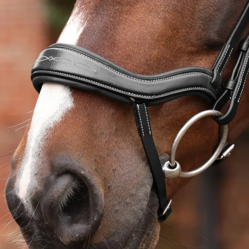 Velociti Lusso Opus 180M Ergonomic Dressage Flash Bridle - Black-4