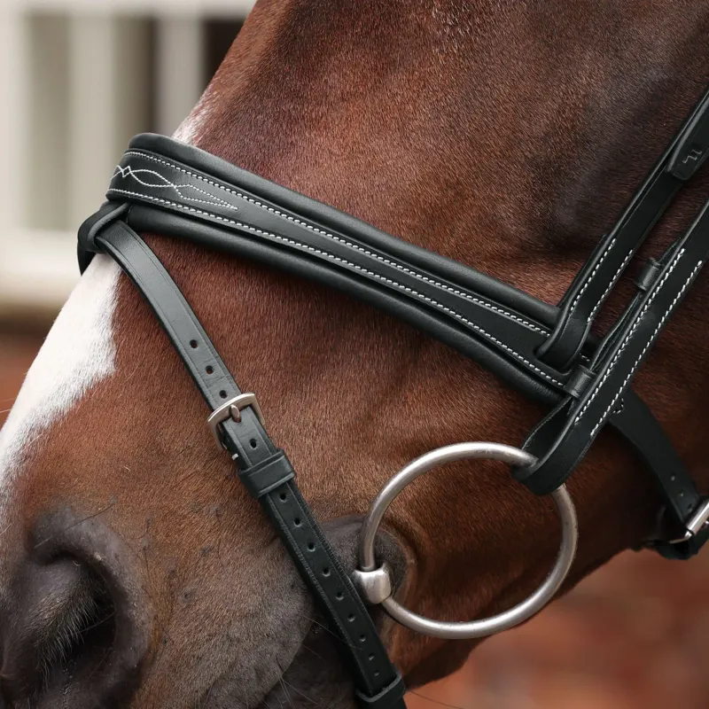 Velociti Lusso Opus 180M Padded Flash Bridle - Black-3
