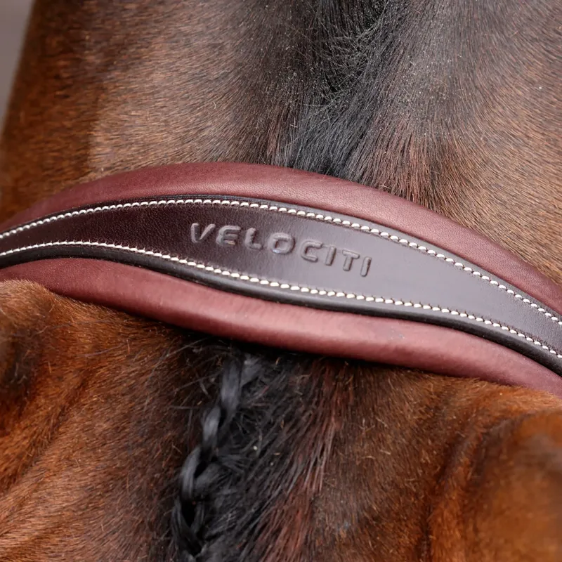 Velociti Lusso Opus 180M Padded Flash Bridle - Brown-1