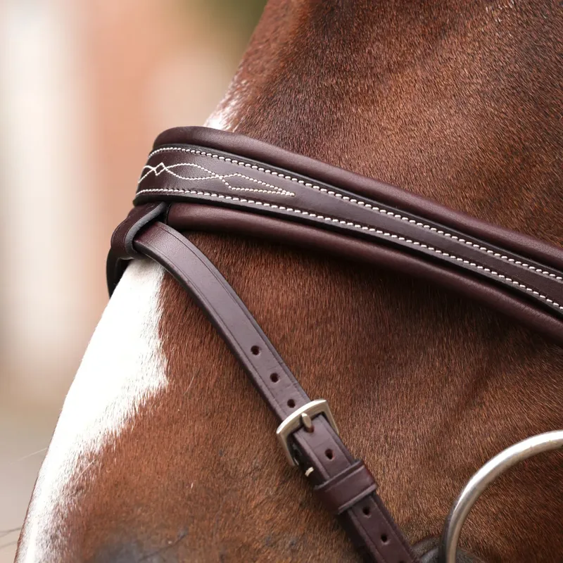 Velociti Lusso Opus 180M Padded Flash Bridle - Brown-3