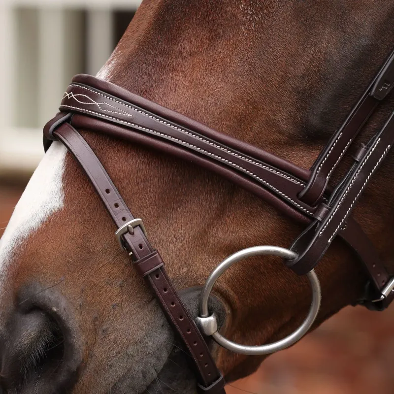 Velociti Lusso Opus 180M Padded Flash Bridle - Brown-4